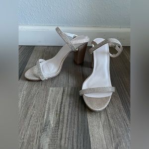 Champagne sparkly chunky heels